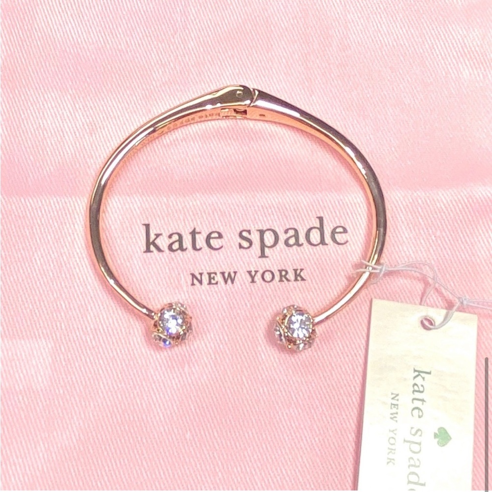 Kate Spade New York Lady Marmalade Rhinestone Cluster Open Cuff Bangle Bracelet